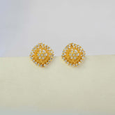 Fabulous Gold Plated Floral CZ Stud Earrings - K Supreme