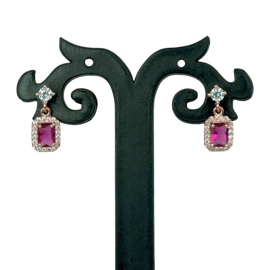 Fashionable CZ Square Stone Drop Earrings - K Supreme