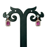 Fashionable CZ Square Stone Drop Earrings - K Supreme