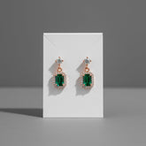 Fashionable CZ Square Stone Drop Earrings - K Supreme