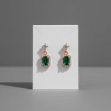 Fashionable CZ Square Stone Drop Earrings - K Supreme