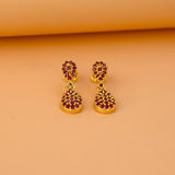 Fashionable Gold Plated Teardrop Stone Drop Earrings - K Supreme