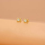 Floral Gold Plated CZ Second Stud/Kids Studs - K Supreme
