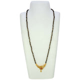 Gold Plated Black Beads CZ Peacock Pendant Chain