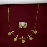 Gold Plated CZ Head Coin Kasu Necklace Set - KSupreme
