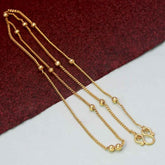 Gold Plated Designer Beaded Link Chain For Women - K Supreme