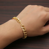 Gold Plated Double Link Charm Bracelet For Men