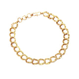 Unisex Gold Plated Double Link Charm Bracelet