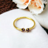 Gold Plated Double Side Stone Toe Ring/Minji - KSupreme
