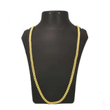 Gold Plated Double Layer Beads Chain showcased on a black display stand, highlighting its elegant design.