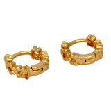 Gold - Plated Floral Hoop Earrings - K Supreme