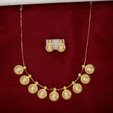 Gold Plated Lakshmi Coin Kasumala Cash Necklace Set - KSupreme