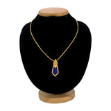 Gold Plated Medium Blue Nagapadam Pendant Chain