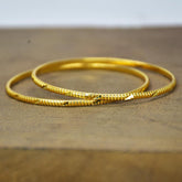 Gold Plated Medium MC Designer Bangles, elegant daily wear medium bangles for women, crafted in gold plating.