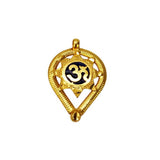 Gold Plated Om Engraved Blue Enamel Thali Pendant - K Supreme