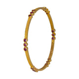 Gold Plated Premium Fashion Ruby Stone Bangle - KSupreme