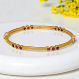 Gold Plated Premium Fashion Ruby Stone Bangle - KSupreme