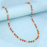 Gold - Plated Red Crystal Beaded Chain - K Supreme