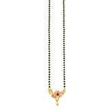 Gold Plated Ruby Emerald and CZ Peacock Pendant Manglasutra