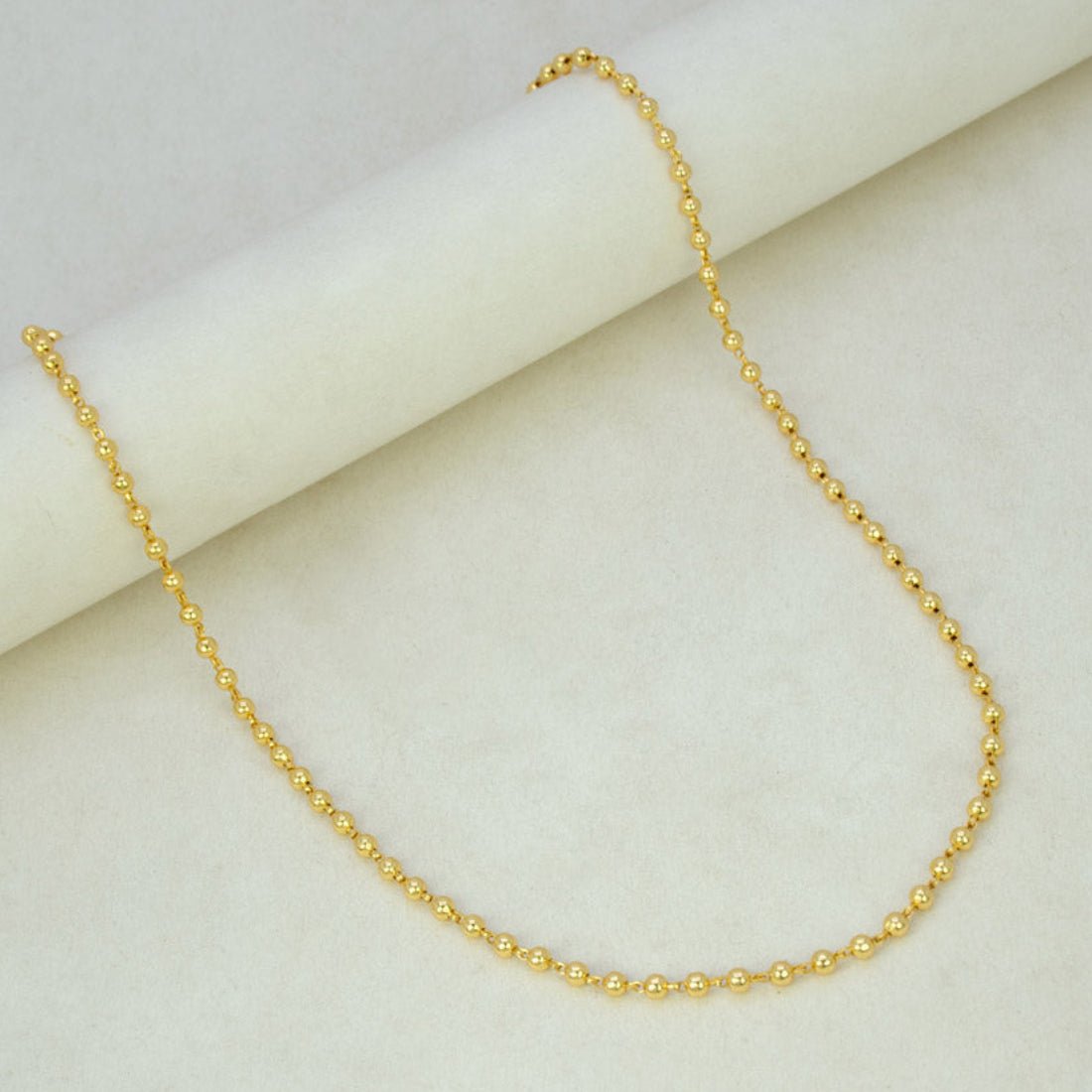 Gold Plated Simple Bead Chain - K Supreme