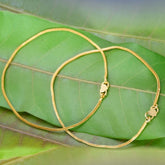 Gold Plated Simple Plain Design Anklets For Girls