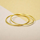 Gold Plated Simple Thin Daily Wear Plain Bangles - K Supreme