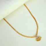 Gold Plated Small Adial Stone Pendant Necklace - K Supreme