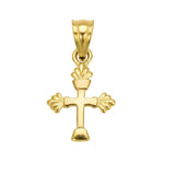 Gold - Plated Small Ornate Christian Cross Pendant - K Supreme