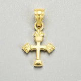Gold - Plated Small Ornate Christian Cross Pendant - K Supreme