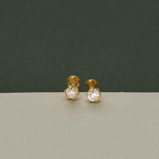 Gold Plated Stone Kids stud Second Stud Nose stud - KSupreme