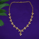 Gold Plated Stylish Floral Vine Stone Necklace