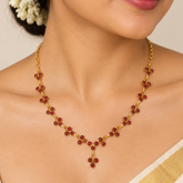 Gold Plated Stylish Floral Vine Stone Necklace
