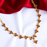 Gold Plated Stylish Floral Vine Stone Necklace