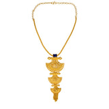 Gold Plated Three - Step Classic Design Pendant Chain Necklace - KSupreme