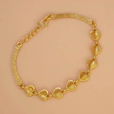 Gold - Plated Triple Box Chain Heart Bracelet - K Supreme