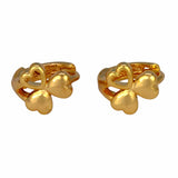 Gold Plated Triple Heart Hoop Earrings for Girls - K Supreme