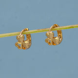 Gold Plated Triple Heart Hoop Earrings for Girls - K Supreme