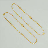 Gold Plated Two - Tone Beads TV Chain Anklets - K Supreme