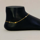 Gold Plated Two - Tone Beads TV Chain Anklets - K Supreme