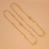 Gold Plated Two - Tone Beads TV Chain Anklets - K Supreme