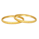 Gold Plated Wave Design Light - Weight Pipe Bangles - KSupreme
