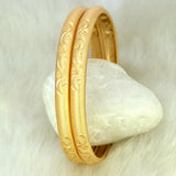 Gold Plated Wave Design Light - Weight Pipe Bangles - KSupreme