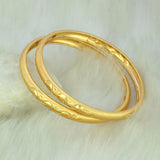 Gold Plated Wave Design Light - Weight Pipe Bangles - KSupreme