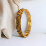 Gold-tone Fashion Stone Bangles Set