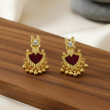 Golden Beads Dangling Gold Plated Palakka Ear Studs - K Supreme