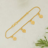 Gold Plated Box Chain Leaf Charm Bracelet