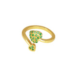 Gorgeous Gold Plated Emerald Heart Finger Ring - KSupreme