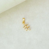 Graceful Gold Plated Leaf Design Stone Pendant - K Supreme