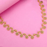 Graceful Gold Plated Round Semi-Precious Stone Necklace