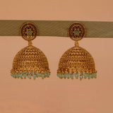 Grand Antique Matte Big Filigree Jhumka Earrings - KSupreme